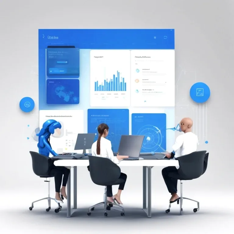 Team delivering AI solution in office