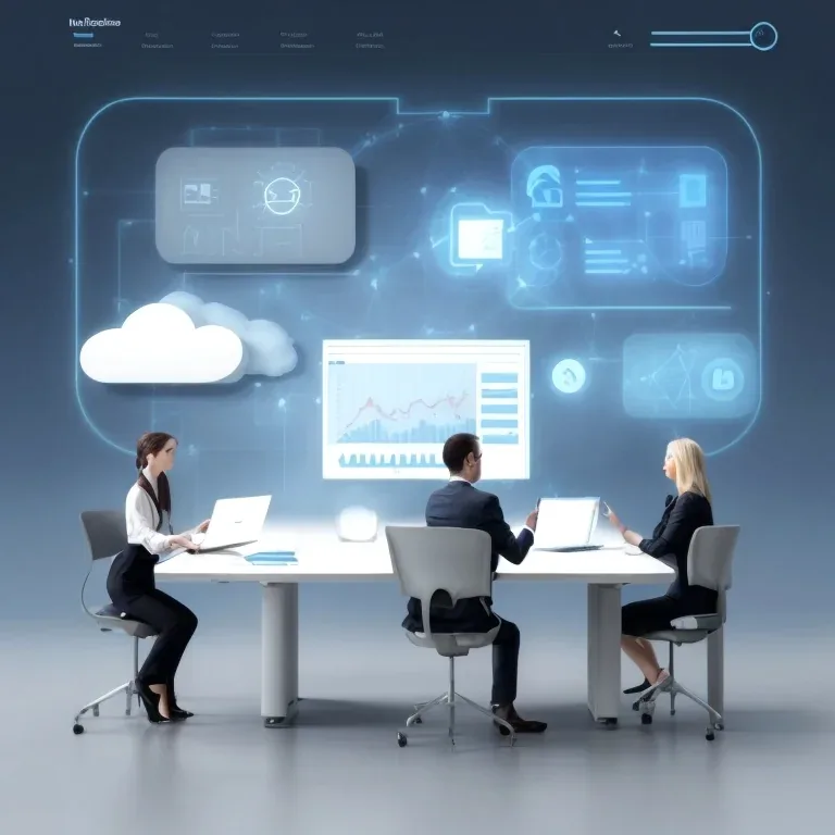 Team collaborating on AI software architecture and deployment
